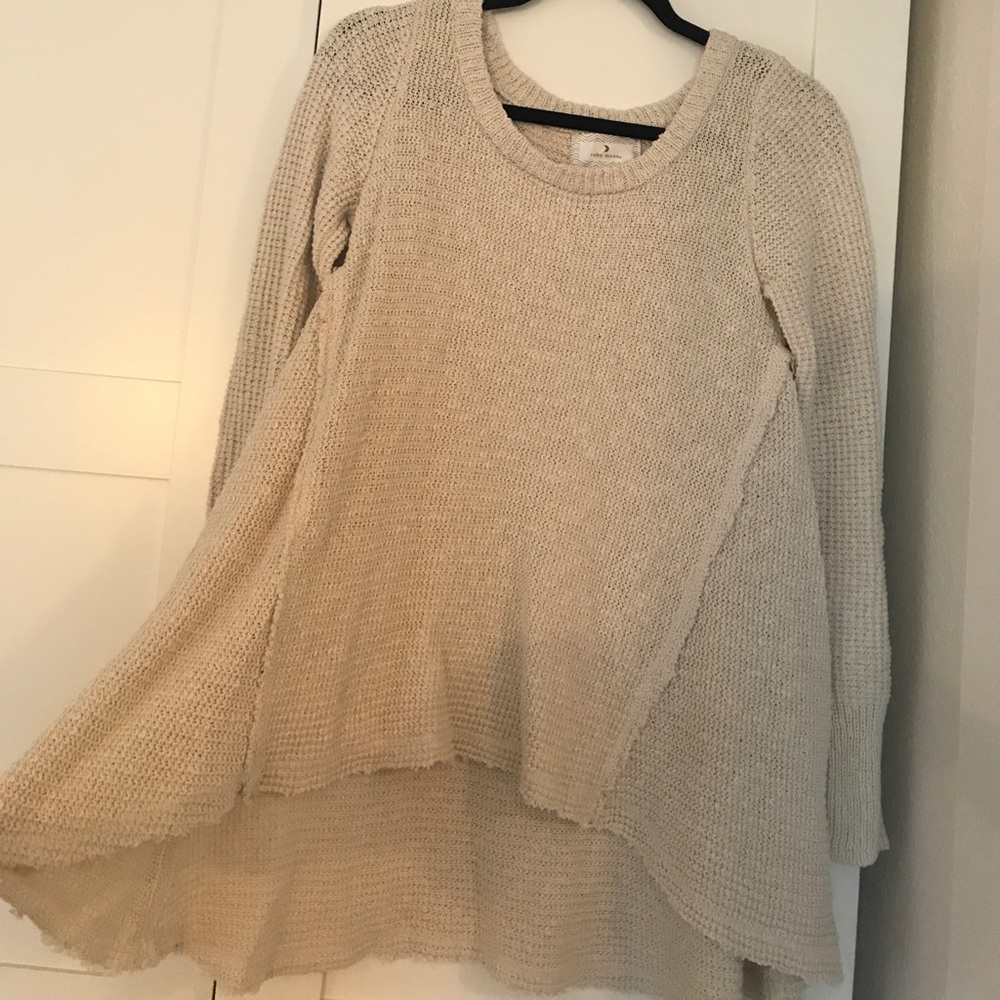 Oatmeal Flowy Knit Sweater